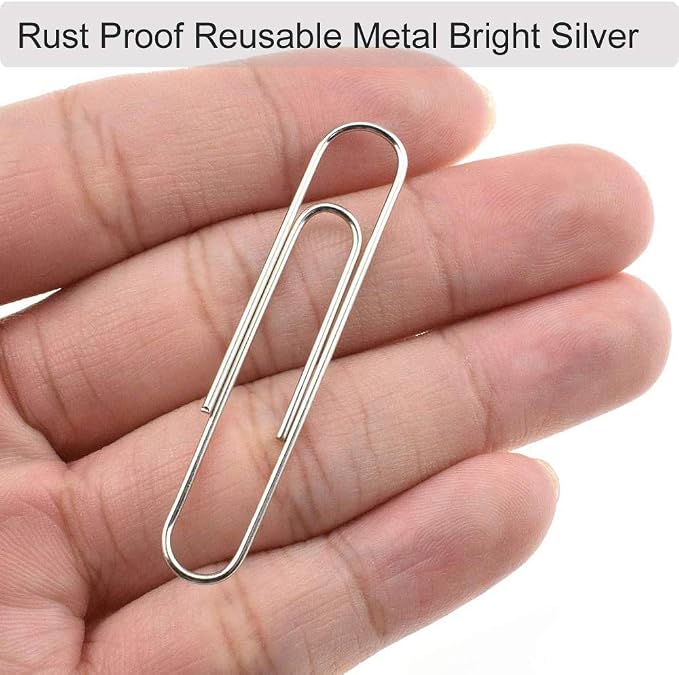 Vinaco Paper Clips Smooth Silver, Medium and Jumbo Paper Clip, Durable and - Image 4