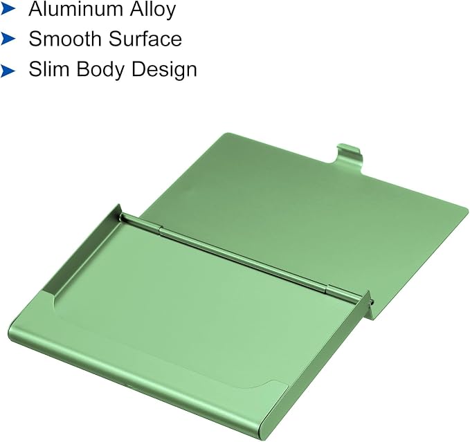 PATIKIL Business Card Holder, 2 Pieces Aluminum Alloy Flip Cover Slim Name - Image 4