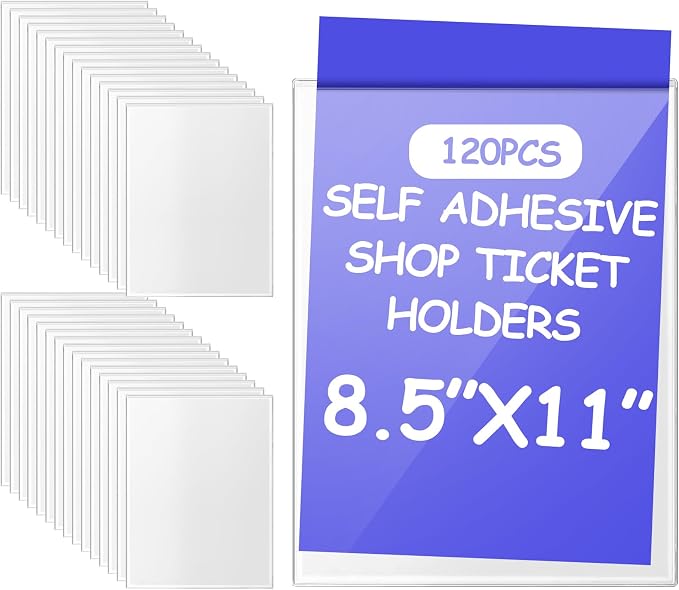 Outus 120 Pcs Self Adhesive Shop Ticket Holders Clear Plastic Sleeves Adhesive by Outus