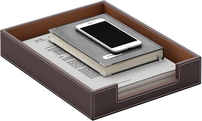 Leather Letter Tray, Thipoten Elegant Desk Organizer - Image 2