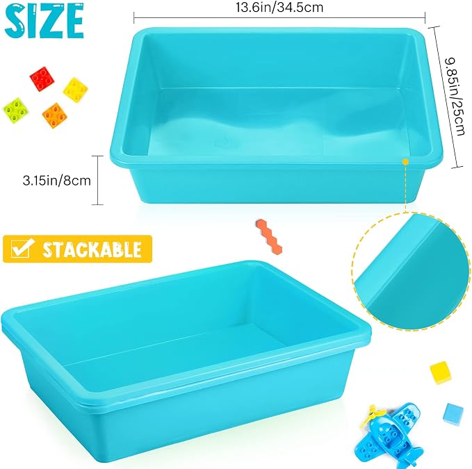 Kigley 6 Pcs Flat Storage Organizer Tray Bin Letter Size Paper Tray - Image 3