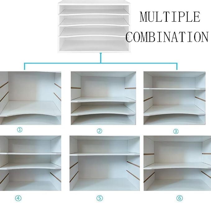 EMERIT 4-Tier Adjustable Paper Organizer, Large Capacity Desktop Organzier - Image 4