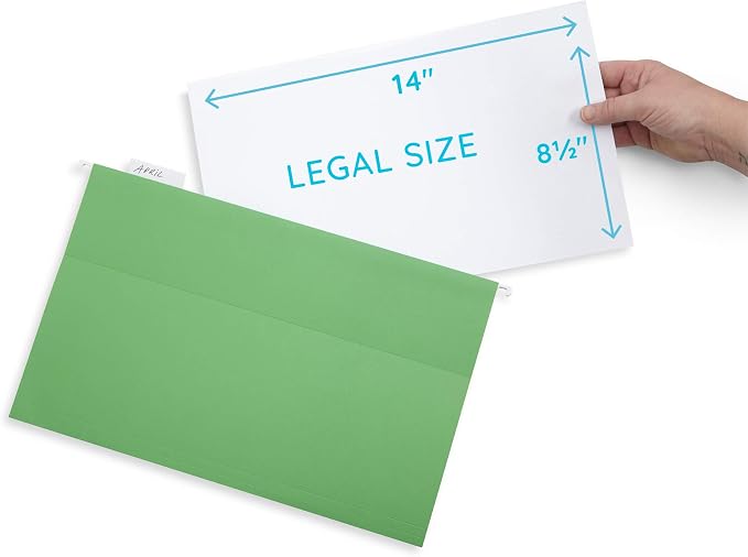 50 Legal Hanging File Folders, 50 Reinforced Hang Folders, Designed - Image 2