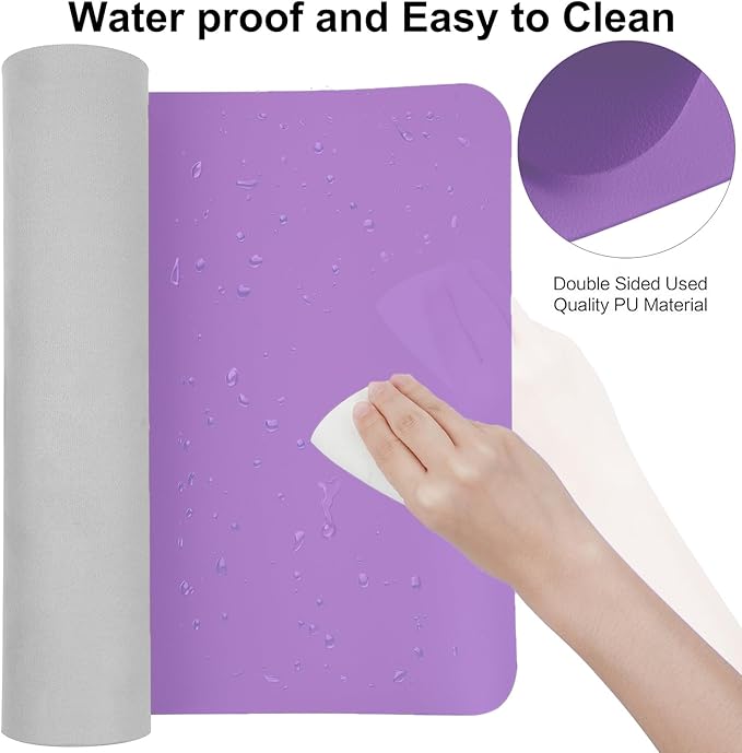 Boutilon Leather Desk Pad Protector, Non-Slip Mouse Pad, Laptop Desk Pad - Image 4