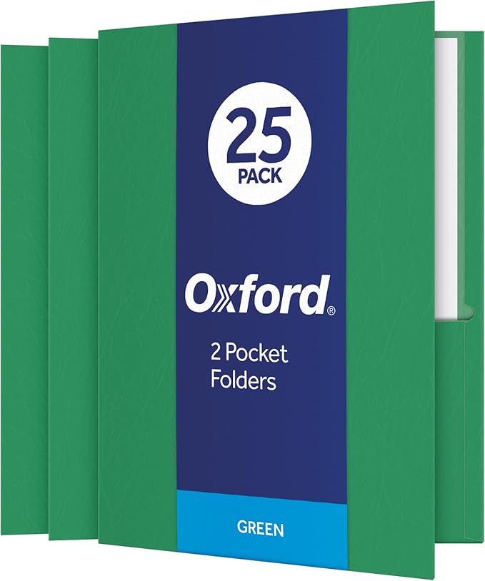 Oxford Two Pocket Folders, Textured Paper, by Oxford