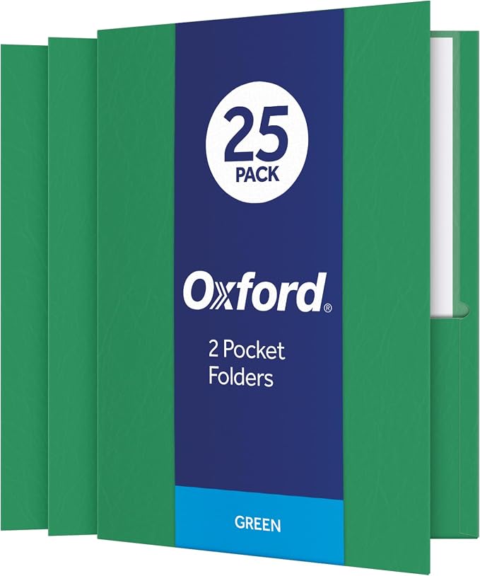 Oxford Two Pocket Folders, Textured Paper, by Oxford