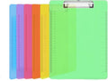Plastic Clipboards, PANDRI 6 Pack Clear Colored Clipboards, Low Profile Clip by PANDRI