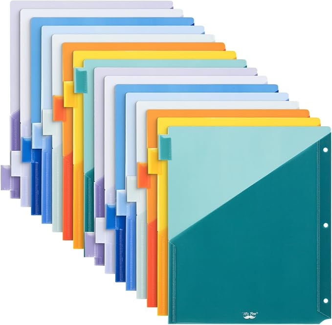 Mr. Pen- Binder Dividers with Pockets and Tabs, 16 Pack | Coastal Sunrise by MrPen
