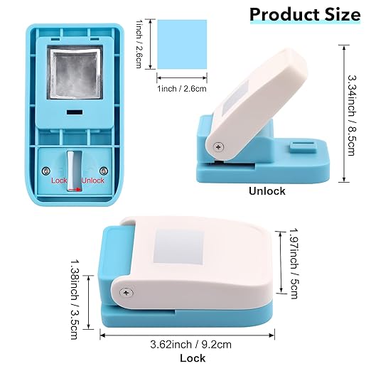 2 Pcs Square Hole Punch | 1 inch Square Punches | Stamp Cutter Paper Punch Out| - Image 4