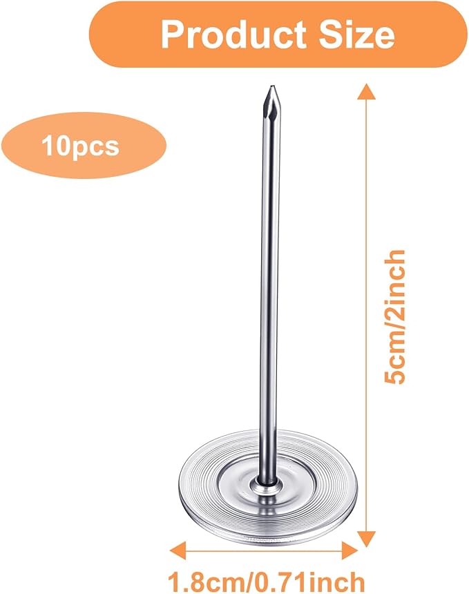 10 PCS Long Push Pins, Long Thumb Tacks 18mm X 50mm Flat Head Furniture Nails - Image 2