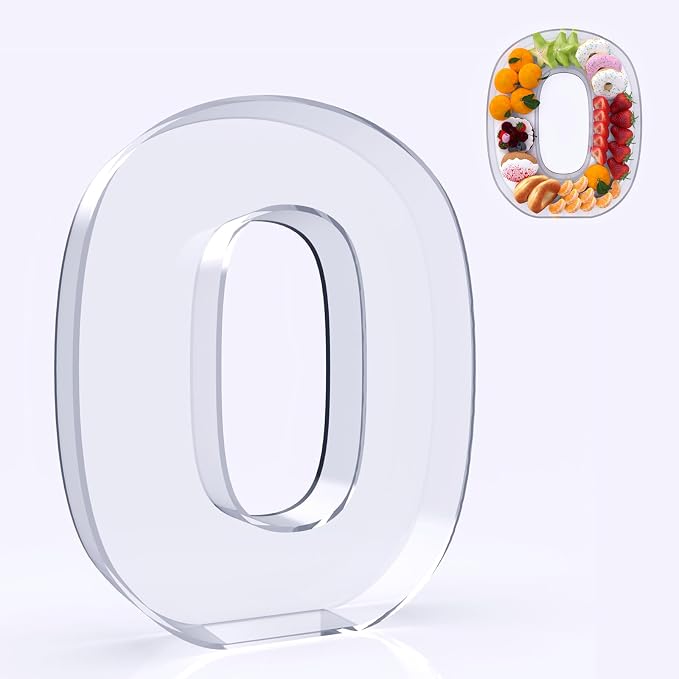 11" Acrylic Number Charcuterie Board Box, Reusable Fillable Number Cake Candy by RUFHVTY