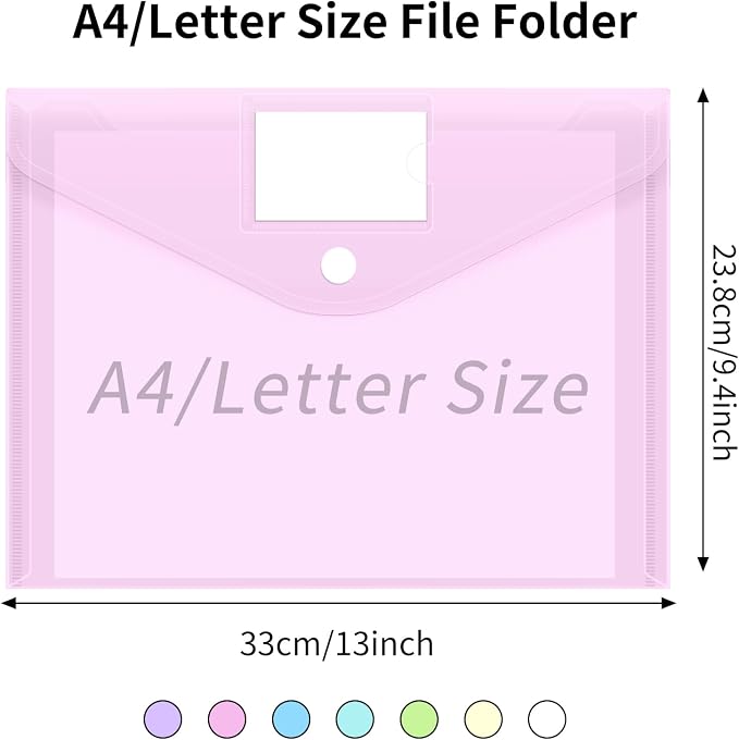 EOOUT 7pcs Plastic Envelopes, Plastic File Folders - Image 2