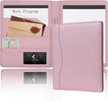 Leather Portfolio Binder 5 x 8, Mini Soft Leather Padfolio A5 Business Binder by Hehyxade