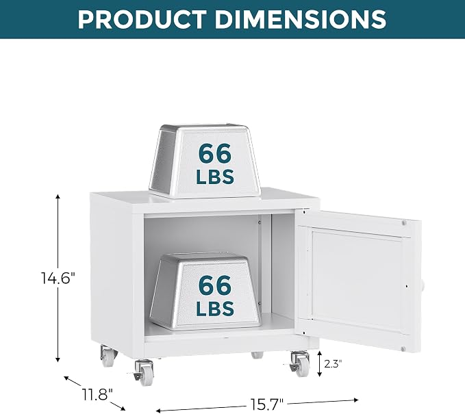 Small Printer Stand with Storage, Home Office Printer Table - Image 4