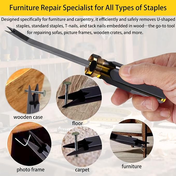 2PCS Staple Remover, Heavy Duty Upholstery Staple removers Puller Removal Tool - Image 3