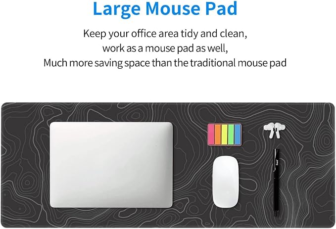 Topographic Contour Extended Big Mouse Pad Large, Gaming Mouse Pad Desk Pad - Image 5