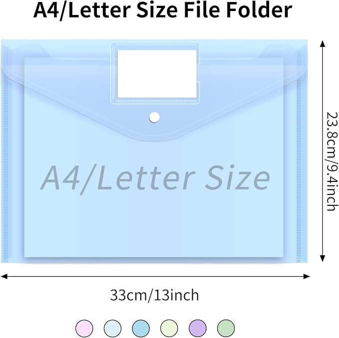 EOOUT 36 Pack Plastic Envelopes Poly Folders, Plastic File Folders - Image 2