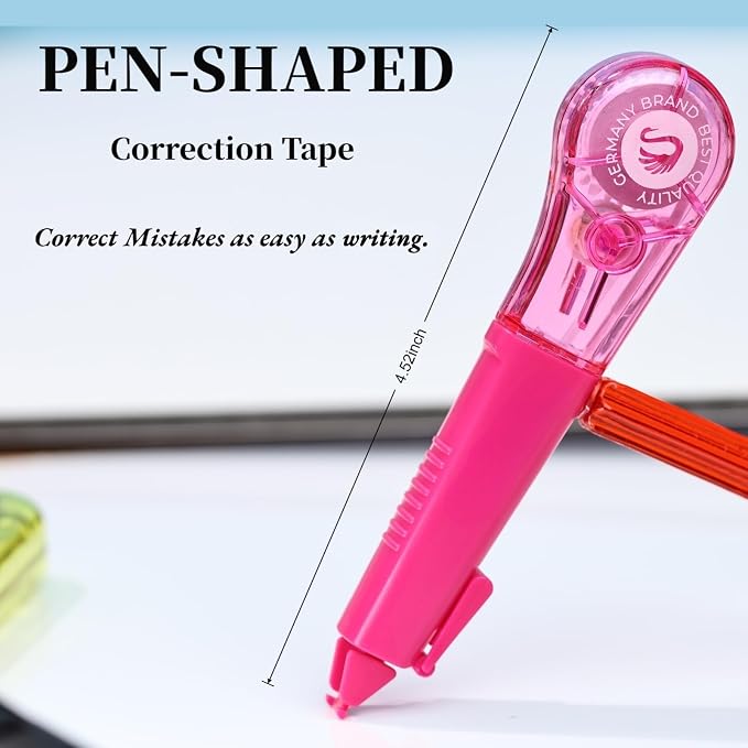 Correction Tape Pen, 10-Count Pack, 19.69ft Each, Dry Instantly, Stretch - Image 6