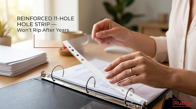 Heavyweight Sheet Protectors, Holds 8.5 x 11 inch Sheets, 9.25 x 11.25 inch Top - Image 6