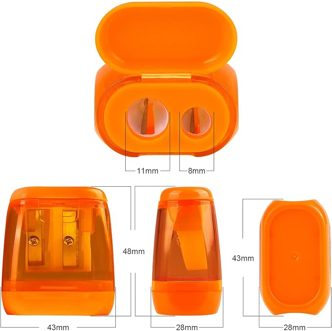 4 Pack Pencil Sharpener Manual, Double Holes - Image 2