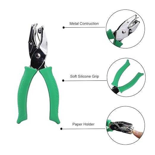 1/4 Inch Heart Shaped Hole Puncher, Handheld Single Hole Paper Punch, One Hole - Image 3