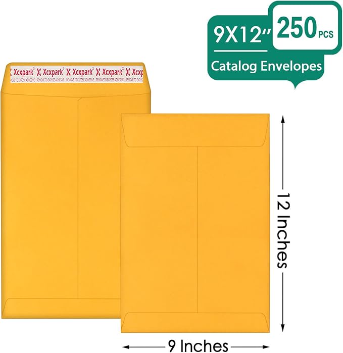 Xxcxpark 250 PCS 9x12 inches Security Catalog Envelopes Printable Self Seal - Image 2