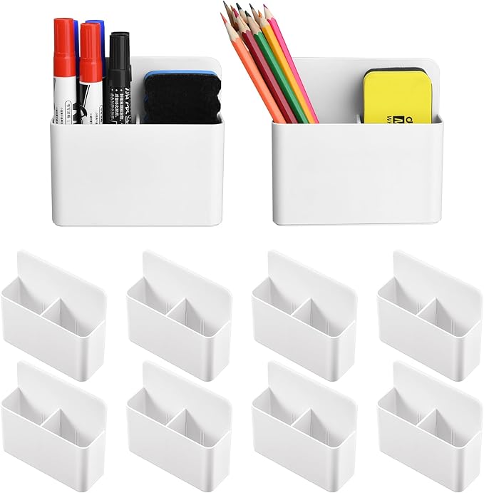 Mabrasse 10p Magnetic Dry Erase Marker Holder, Pen and Eraser Holder by Marbrasse