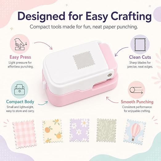 CYFUN DESIGN 2 Pcs Stamp Punch, 1x0.8 inch Postage Stamps Punch, Stamp Cutter - Image 5
