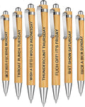 Cityhermit 7-Piece Funny Bamboo Pen Set by Focusoncreativegiftdesign