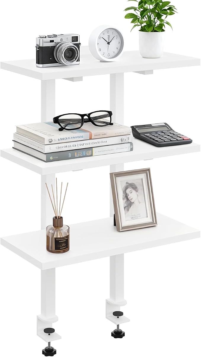 MAHANCRIS Clamp On Desk Organizer, 3-Tier Desktop Bookshelf, Adjustable Desk - Image 8