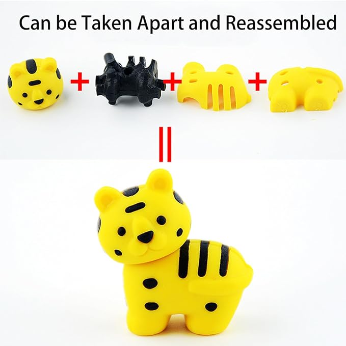 URSKYTOUS 60Pcs Animal Erasers Desk Pets - Image 4