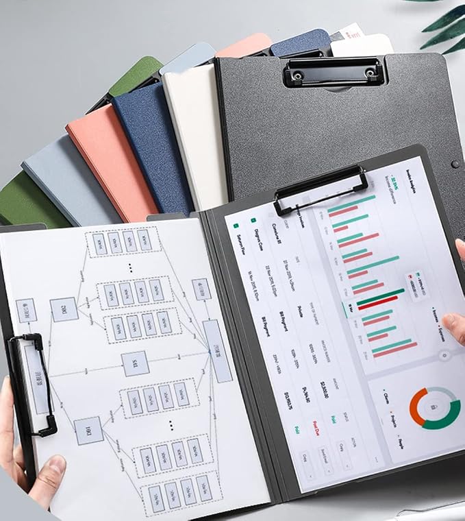 Black Clipboard Folder, A4 Clipboard Horizontal and Vertical Metal Clips | 2 - Image 5