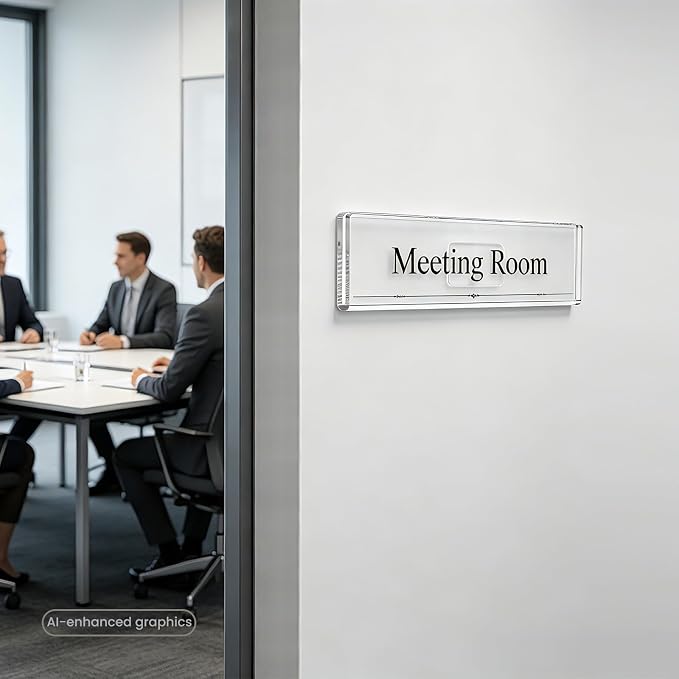 HlIMIEI Acrylic Name Plates for Doors, 5 Pack Self-Adhesive Wall Name Holders 2 - Image 2