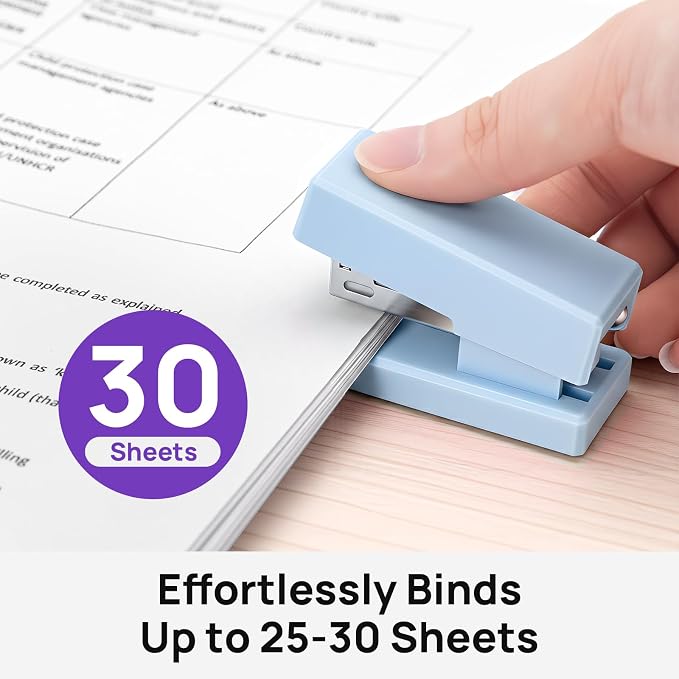 Mini Stapler with 2000 Staples, 30 Sheet Capacity, Jam-Free Small Desktop - Image 4
