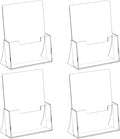 Acrylic Brochure Holder 6 x 9 Inch, 4 Pack Clear Acrylic Flyer Holder, Pamphlet by SUNQEBO