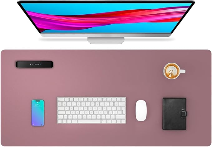 Bloss Leather Desk Pad Protector, Mouse Pad, Office Desk Mat, 31.5" x 15.7" by Bloss