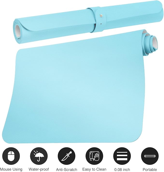 ‎Boutilon Leather Desk Pad Protector, Non-Slip Mouse Pad, Laptop Desk Pad - Image 3