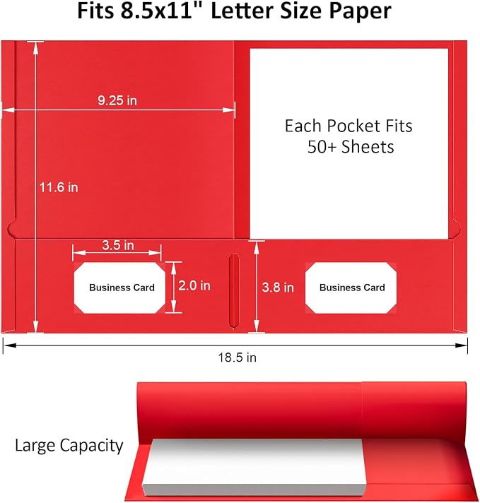 HABGP Two Pocket Folders, 4 Pack 2 Pocket Folders Fit Letter Size Paper - Image 2