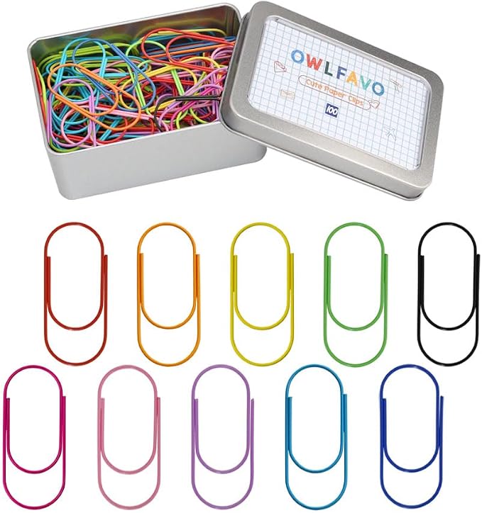 OWLFAVO 100pcs 2 inch Jumbo Paper Clips by OWLFAVO