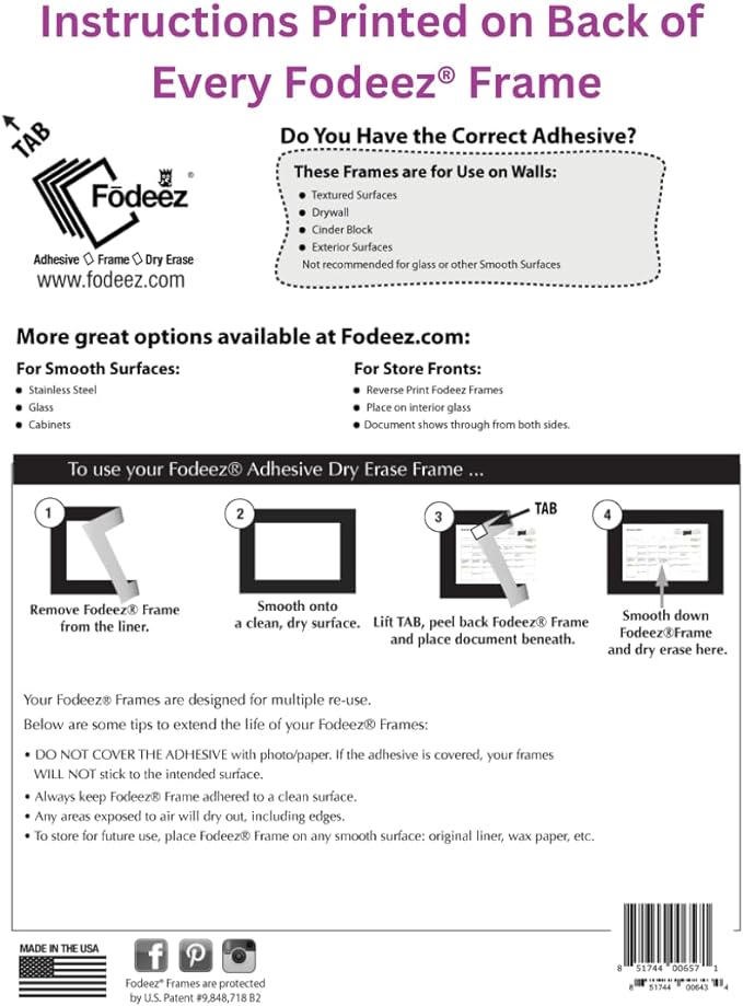 8.5 x 11 Adhesive Wall Frames - Image 4