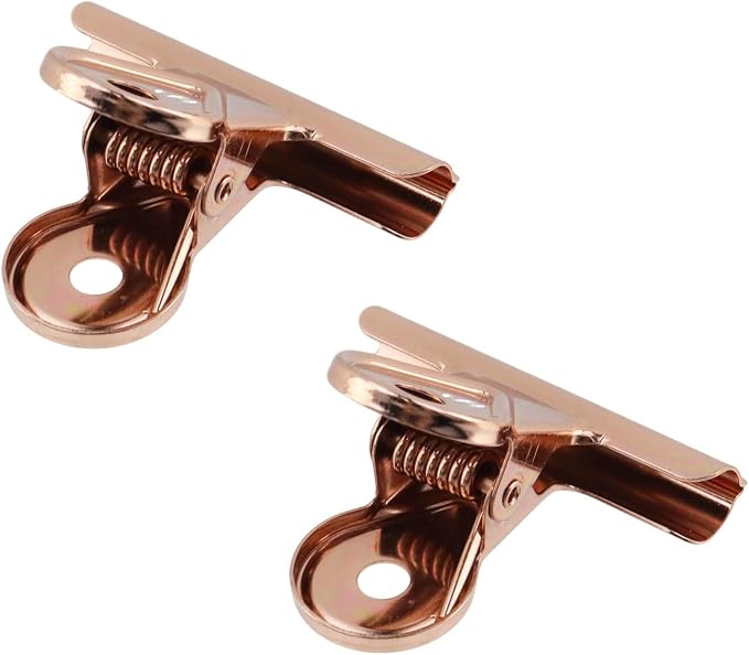 Xiaoyztan Mini Clips, 40mm Wide Rose Gold Bulldog Clips Paper Clip Binder Bull - Image 3