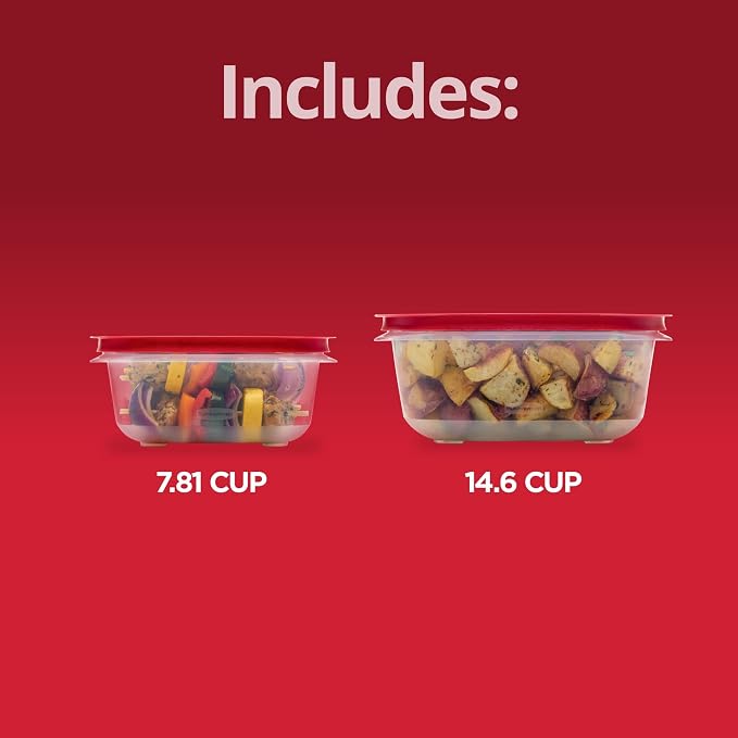 Rubbermaid 7.81- and 14.66-Cup EasyStore Square Containers, 2 Pack, Food - Image 6