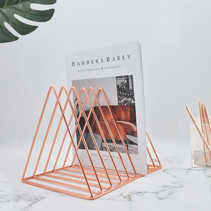 EASEPRES 9 Slot Magazine Rack Book Record Holder, Desktop Iron Storage Rack - Image 2