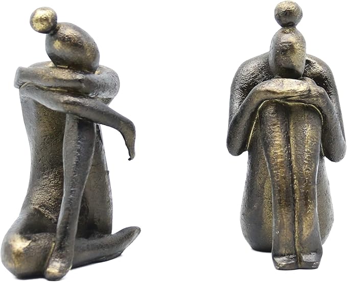 Lukitas Unique Decorative Girl Thinker Bookends, Non-Slip Book Holder, Home - Image 6