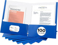 Zzrywuty File folders with Pockets, 100 Pack Paper Folders with Card Slot by Zzrywuty