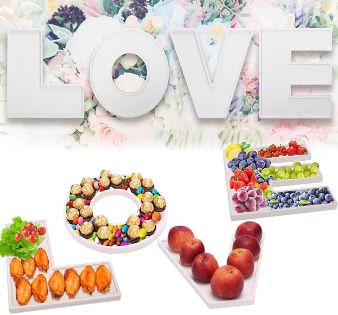 4PCS Larger Charcuterie Letter 12”Love fillable Trays, Letter Trays by MRPAPAMakeLifemoreEasy