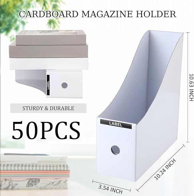 Geyee 50 Pcs Cardboard Magazine Holder Magazine File Holder Magazine Storage - Image 2