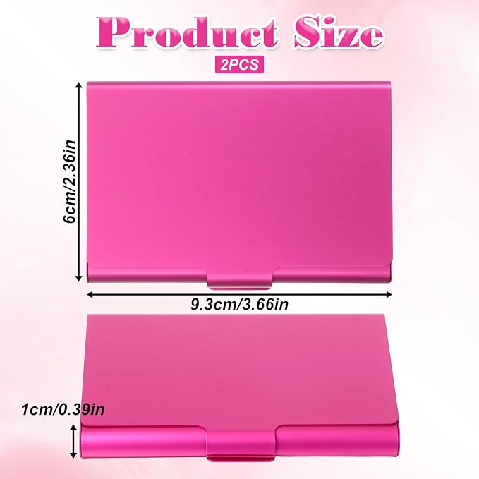 2 Pcs Business Card Holder for Purse, Aluminum Alloy Metal Business Card Case - Image 3
