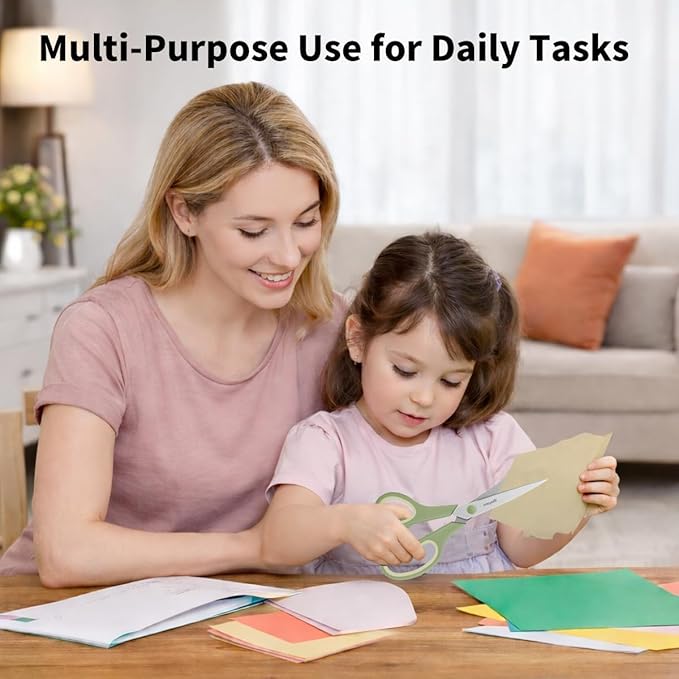 iBayam 8.5" Pastel Scissors All Purpose Heavy Duty 3Pack, 2.5mm Sharp Blade | - Image 6