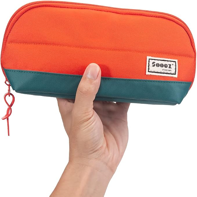 Sooez Wide-Opening Pencil Pen Case, Lightweight & Spacious Pencil Pouch Zipper by Sooez